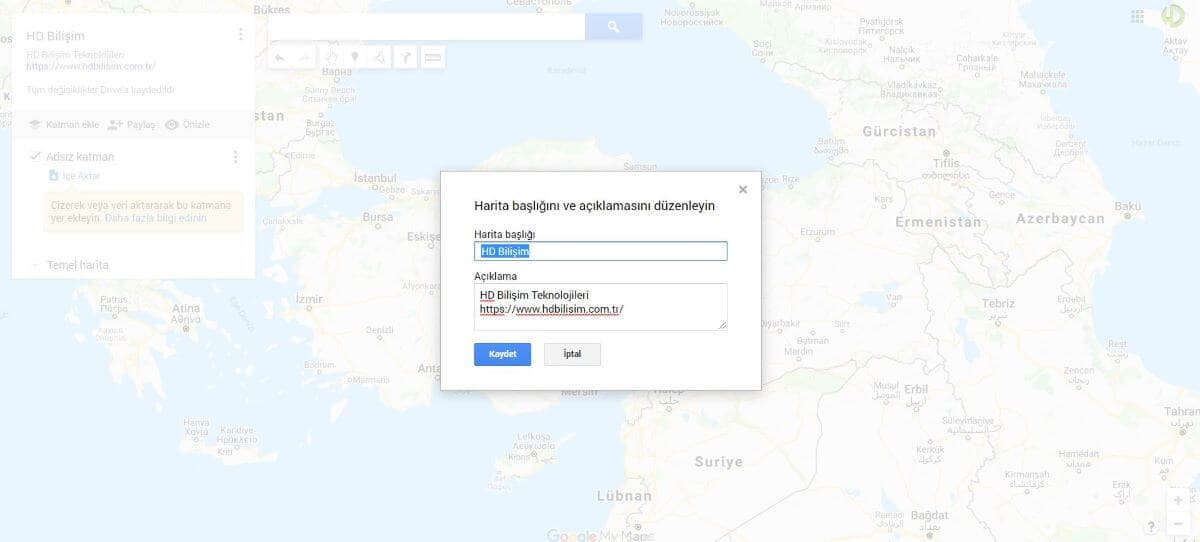 google harita yer ekleme