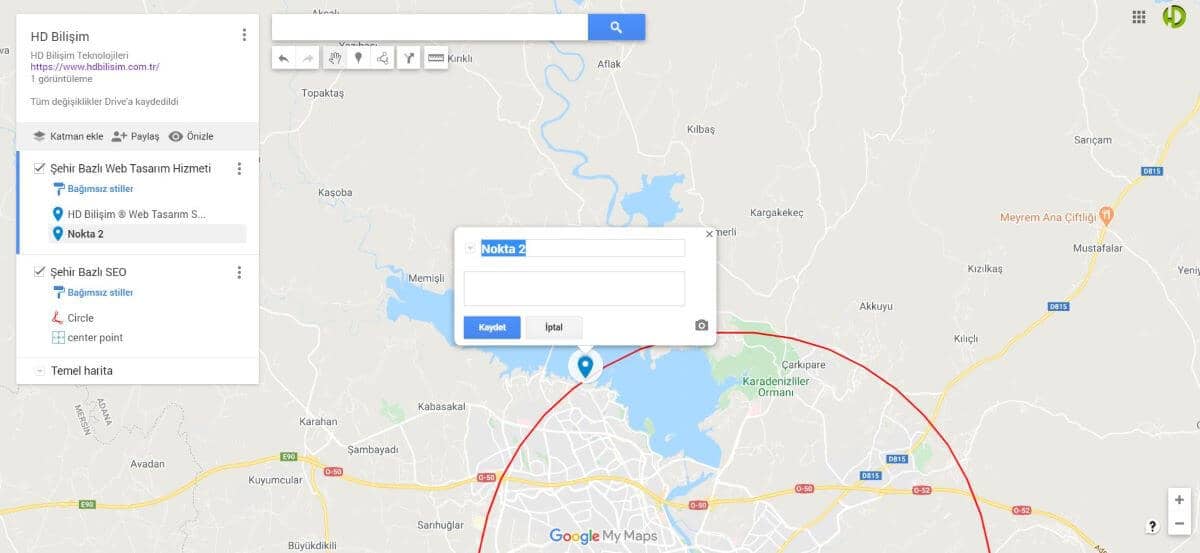 google konum üzerine açıklama ekleme